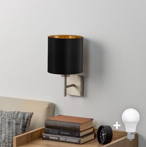 Eglo - LED Nástěnné svítidlo TUNJA 1xE27/60W/230V matný chrom/černá