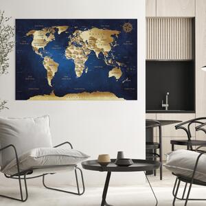 Obraz Béžová mapa světa a granátová hloubka