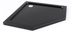 Rea - DIAMOND BLACK pětiúhelníkový sprchový kout 90 x 90 cm, černý matný, čiré sklo, REA-K5622