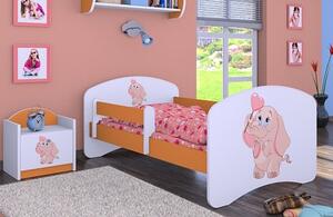 Dětská postel Happy Babies - růžový slon se srdcem