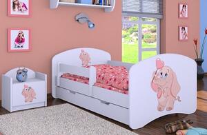 Dětská postel Happy Babies - růžový slon se srdcem