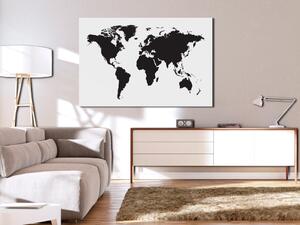 Obraz Mapa světa: Černobílá elegance
