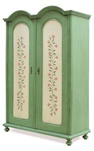 Zelená malovaná šatní skříň