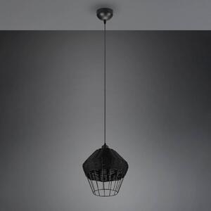 Závěsné svítidlo Borka, jedno světlo, Ø 30 cm, černá barva