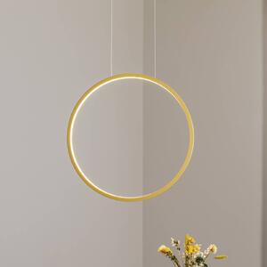 Milagro Lighting LED závěsné světlo Saturno vertikální, zlaté, Ø 50 cm, kov, Mosaz / zlato, Obývací pokoj / jídelna, Hliník, Moderní