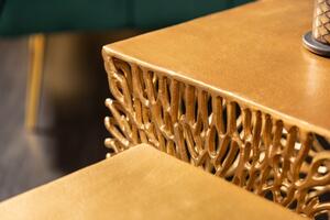 2SET odkládací stolek LEAF zlatý Nábytek | Doplňkový nábytek | Odkládací stolky