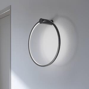 Milagro Lighting LED nástěnné světlo Saturno, černé, Ø 50 cm, kov, 4 000 K, Černá, Obývací pokoj / jídelna, Hliník, Moderní