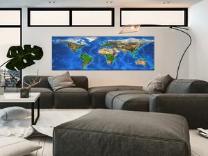 Obraz Úžasný svět - kontinenty s barevnou texturou na mapě světa