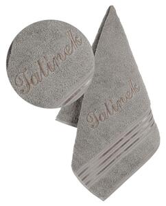 Bellatex Froté ručník kolekce Linie s výšivkou Tatínek tmavě šedý 50x100 cm