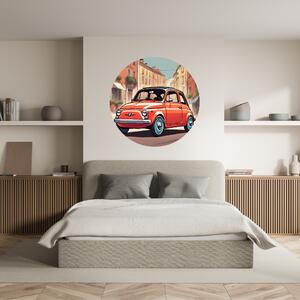 PIPPER. Kruhová samolepka na zeď "Fiat 500" Velikost: 100cm