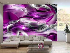 Fototapeta Abstraktní bouřící moře - kompozice s iluzí fialových vln