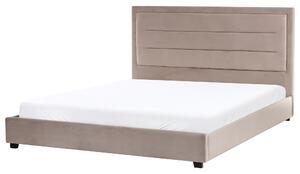 Postel Umělý samet ROUEN 180 x 200 cm Taupe