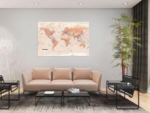 Obraz Mapa světa: Oranžový svět