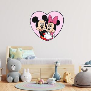 Samolepka na zeď "Mickey a Minnie v srdíčku"