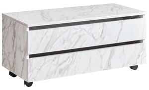Skříňka do koupelny TERESINA s koly 80 cm Bílý mramor