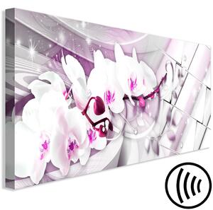 Obraz Sladké orchideje - růžové květy na abstraktním lesklém pozadí