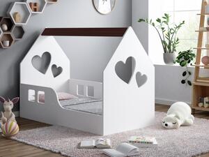 Dětská domečková postel HAPPY HOUSE - Srdíčko - 160x80 cm (12 barev) + matrace ZDARMA