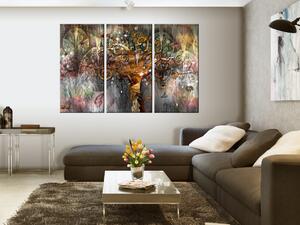 Obraz Zlaté stromy (3 díly) - secesní abstrakce s motivem přírody