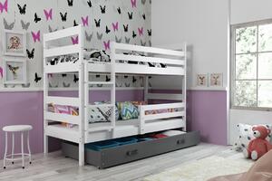 BMS Group Dětská patrová postel s úložným prostorem ERYK bílá Velikost postele: 160x80 cm, Barva šuplíku: Grafit