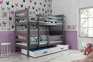 BMS Group Dětská patrová postel s úložným prostorem ERYK grafit Velikost postele: 160x80 cm, Barva šuplíku: Růžová