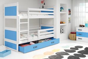 Dětská patrová postel RICO | bílá 80 x 160 cm Barva: Modrá