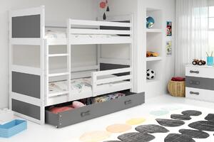 Dětská patrová postel RICO | bílá 80 x 160 cm Barva: Šedá