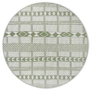 Hanse Home Collection koberce Kusový koberec Flatweave 104853 Green/Cream kruh – na ven i na doma - 120x120 (průměr) kruh cm