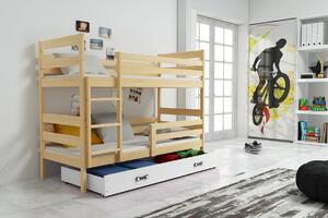 Dětská patrová postel ERYK | borovice Barva: Borovice / bílá, Rozměr: 160 x 80 cm