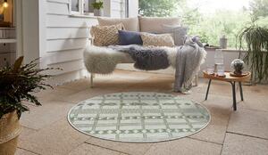 Hanse Home Collection koberce Kusový koberec Flatweave 104853 Green/Cream kruh – na ven i na doma - 120x120 (průměr) kruh cm