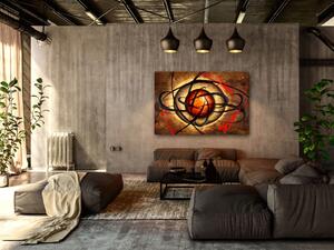 Obraz Tajemné Oko (1-dílný) - abstrakce s koulí a černými liánami