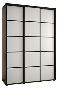 Šatní skříň YVONA 4 - 170/45 cm, černá / bílá / černá