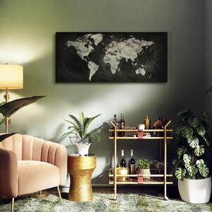 Obraz Dvoubarevný svět (1-dílný) široký - černobílá mapa světa