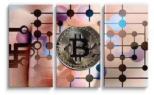Sablio Obraz - 3-dílný Bitcoin - 120x80 cm