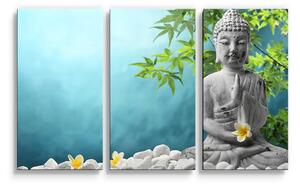 Sablio Obraz - 3-dílný Buddha - 120x80 cm