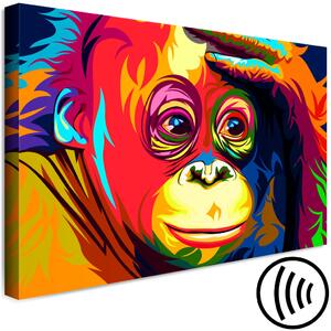 Obraz Barevný orangutan (1-dílný) široký