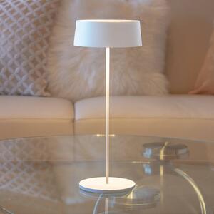 LED stolní lampa Cocktail, na baterii, dim, bílá