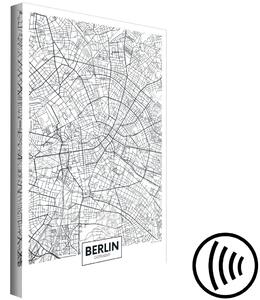 Obraz Plán Berlína - černobílá mapa fragmentu města bez názvů ulic