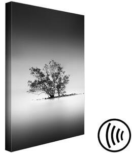 Obraz Strom v mlze (1-dílný) - Krajina přírody v černobílém odstínu