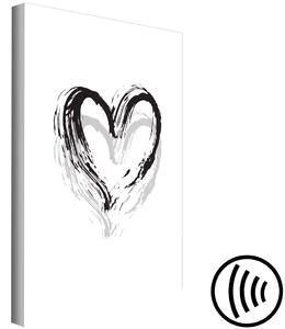 Obraz Srdce ve dvou odstínech (1-dílný) - Černobílý symbol lásky