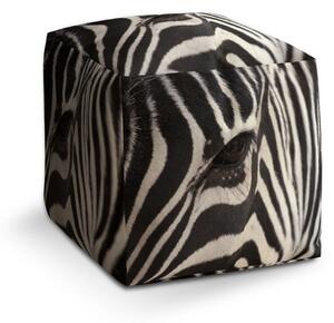 Sablio Taburet Cube Detail zebra - 40x40x40 cm