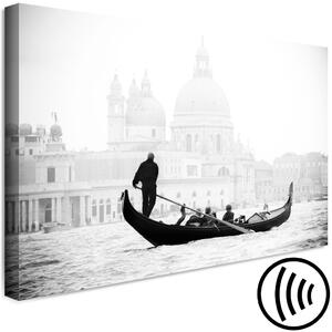 Obraz Setkání s Benátkami (1-dílný) - Loď na pozadí italské architektury