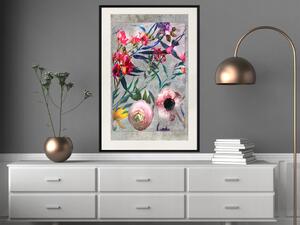 Plakát Rustikální květiny - barevná retro kompozice s květinovým motivem