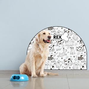 PIPPER. Ochranná textilní nálepka na zeď - Oblouk - Veselí psi Velikost: 83x60cm, Jméno: Se jménem