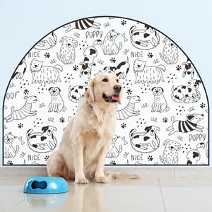 PIPPER. Ochranná textilní nálepka na zeď - Oblouk - Veselí psi Velikost: 120x96cm, Jméno: Bez jména
