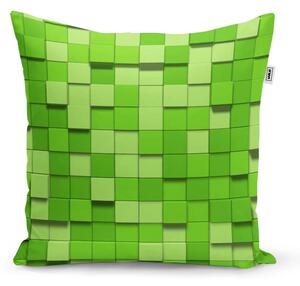Sablio Polštář Green Blocks 3D - 40x40 cm