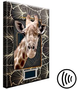 Obraz Portrét žirafy (1-dílný) - Zvíře na pozadí textury s motivem vzorů