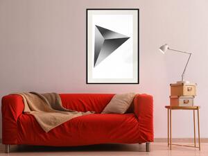 Plakát Geometrický tvar - jednoduchá černobílá kompozice s vyklenutou figurou