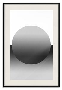 Plakát Částečné zatmění - jednoduchá černobílá geometrická kompozice