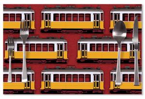 Sablio Prostírání Lisabonské historické tramvaje Červený Pattern: 40x30cm