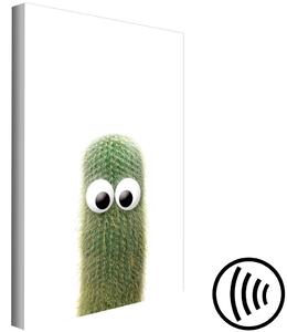 Obraz Poutavý pohled - vtipný kaktus s očima, ideální dárek pro všechny milovníky rostlin